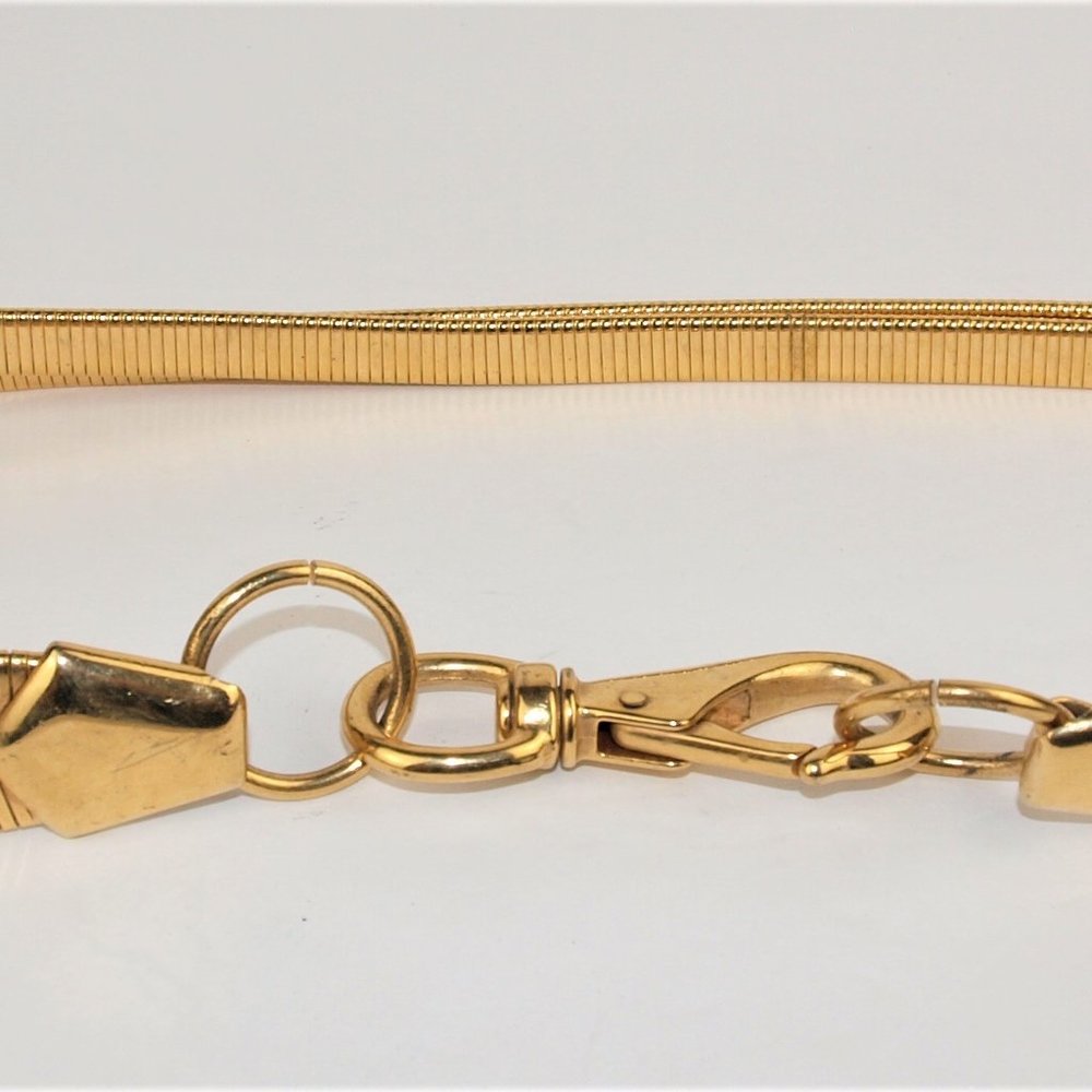 Accessocraft NYC Vintage Double Stretch Gold Metal Coil Belt S/M